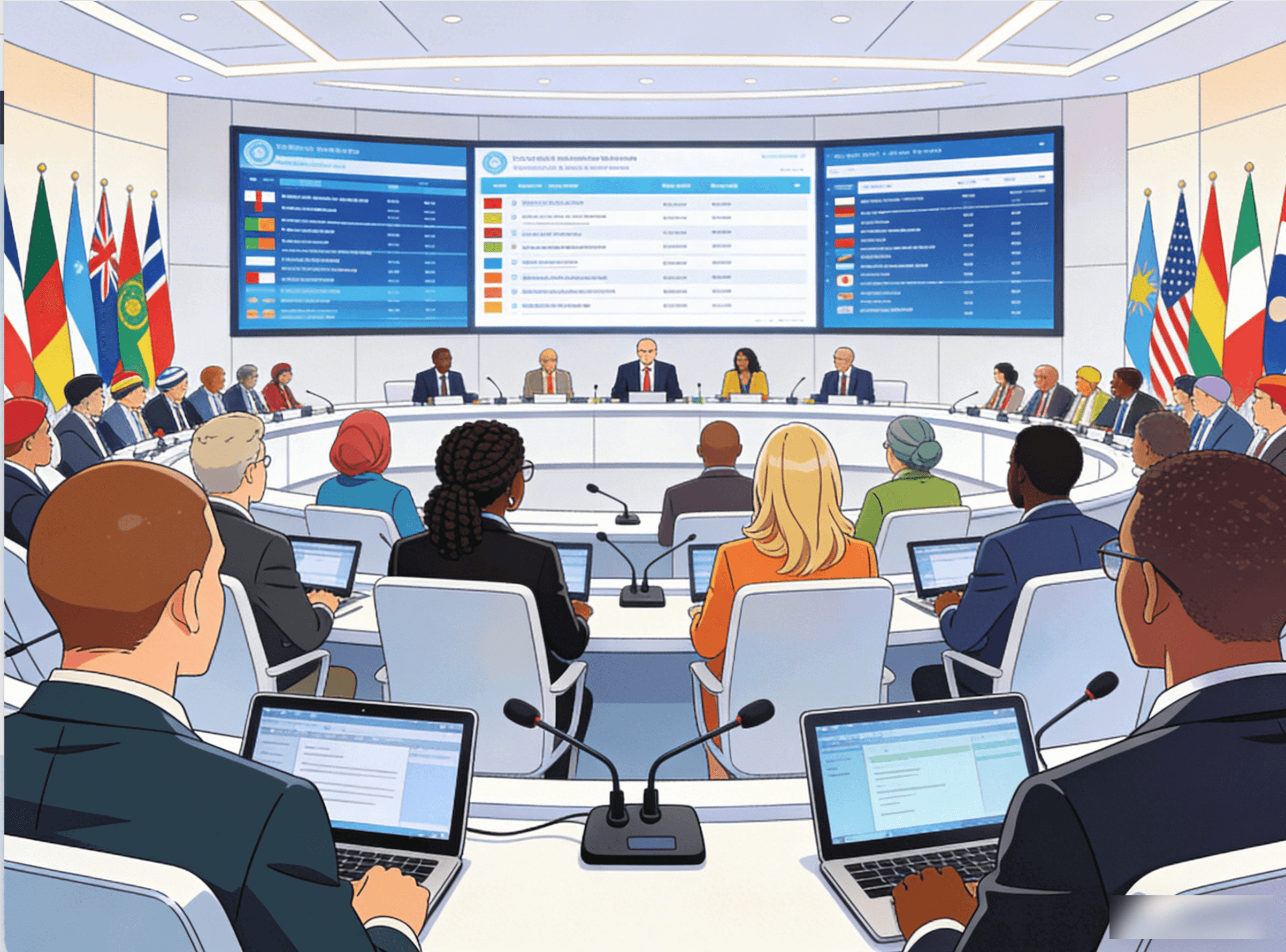 多国籍チームがWeb会議でスムーズにコミュニケーションしている様子