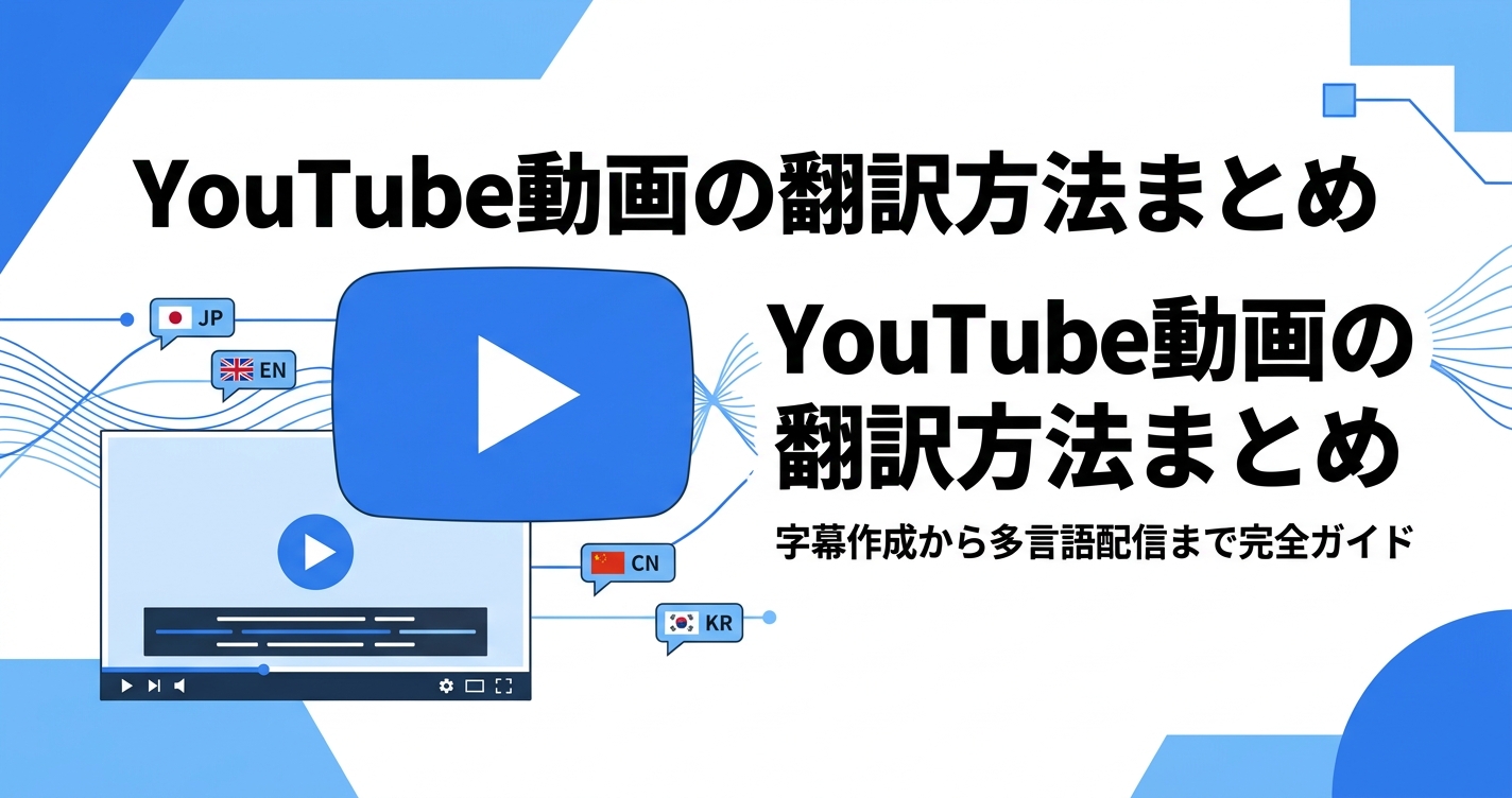 YouTube動画の翻訳方法まとめ｜字幕作成から多言語配信までの完全ガイド封面図｜youtube 翻訳