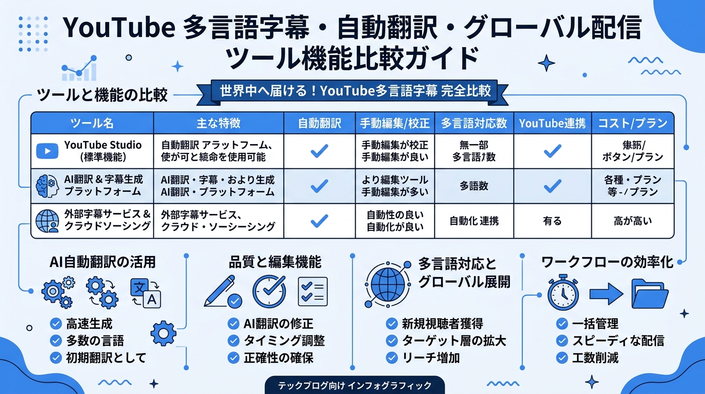 YouTube多言語字幕の追加方法|自動翻訳・手動入力・Felo字幕での作成手順