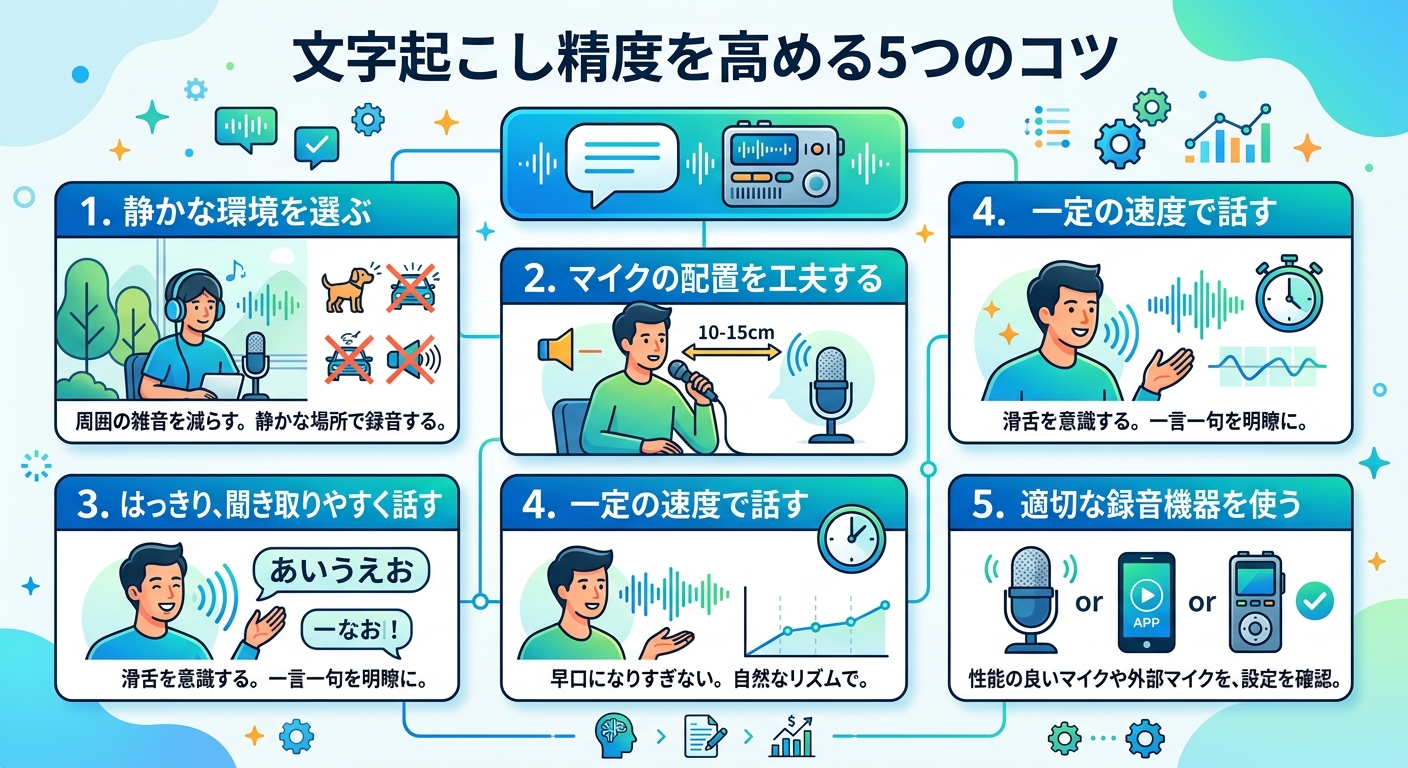 文字起こし精度を高める5つのコツ｜音声認識