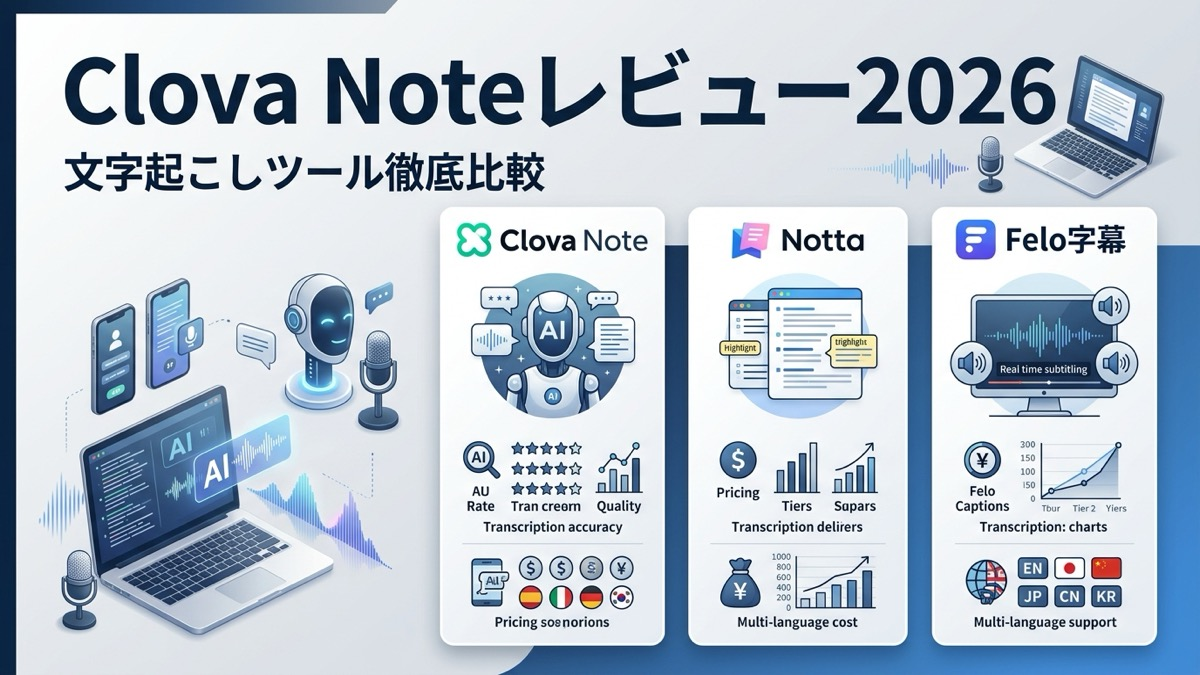 Clova Noteレビュー2026|文字起こしツール徹底比較封面图|音声認識精度検証