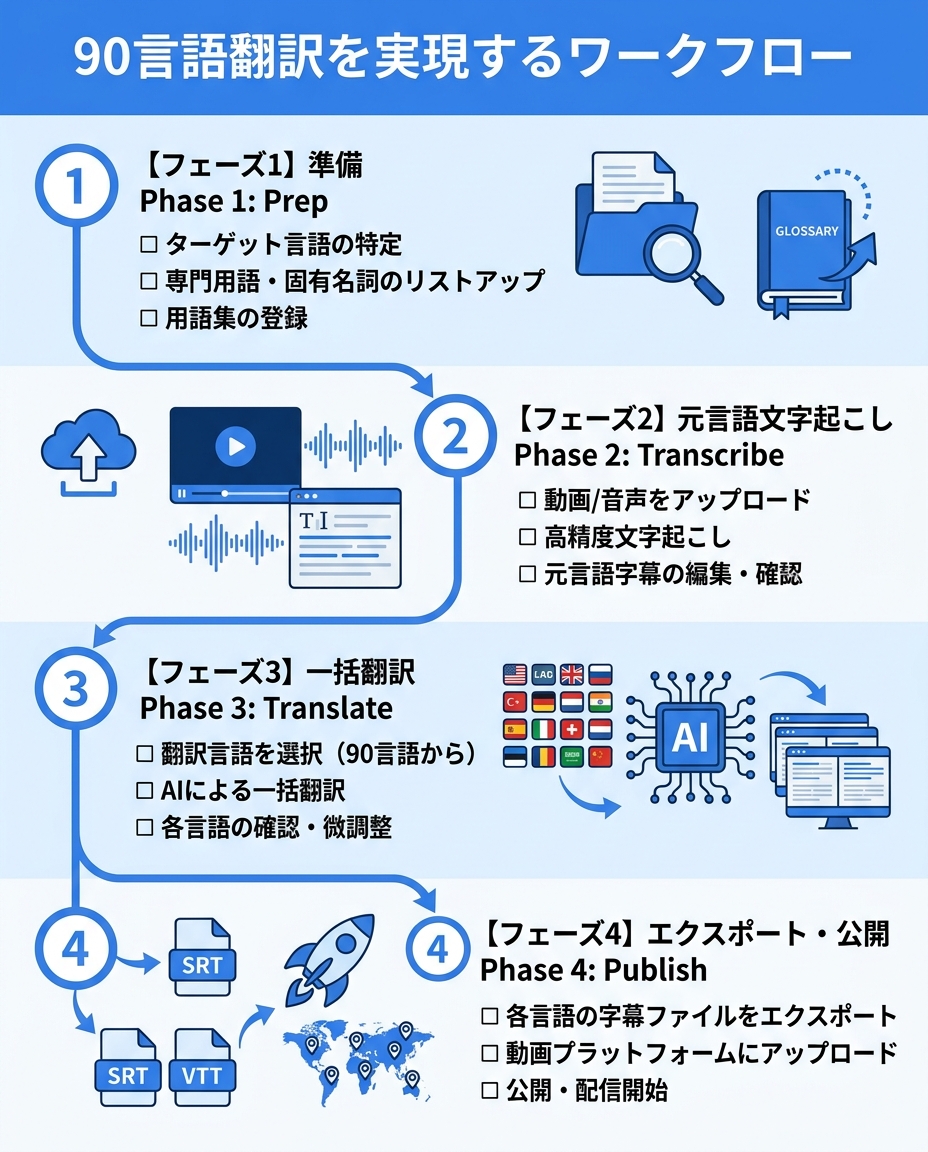 90言語翻訳を実現するワークフロー｜info-multilingual-workflow.jpg