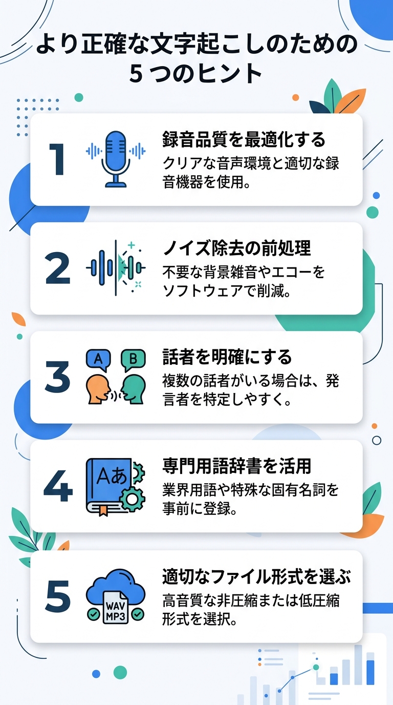 文字起こし精度を上げるコツ｜音声ファイル文字起こし精度向上テクニック