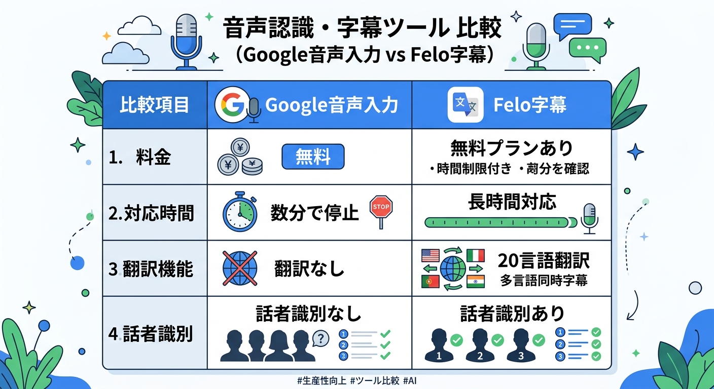 Google音声入力の限界と専門ツールの比較｜ビジネス利用の課題