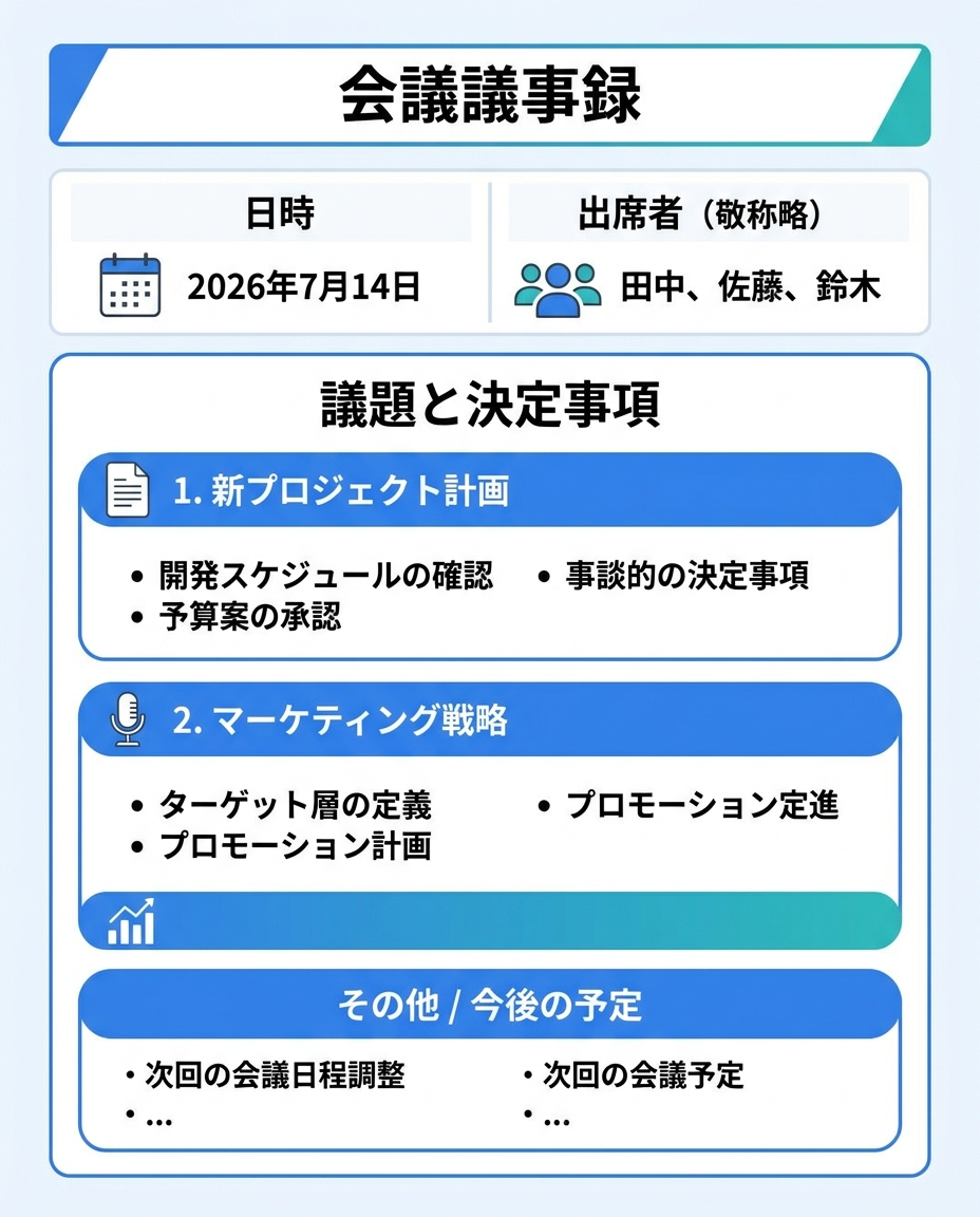 議事録での敬称略の書き方例｜敬称略とは 議事録