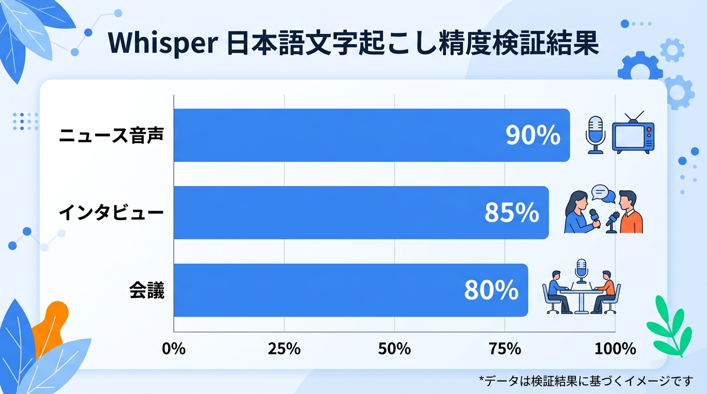 Whisper日本語精度検証結果|AI文字起こし日本語精度
