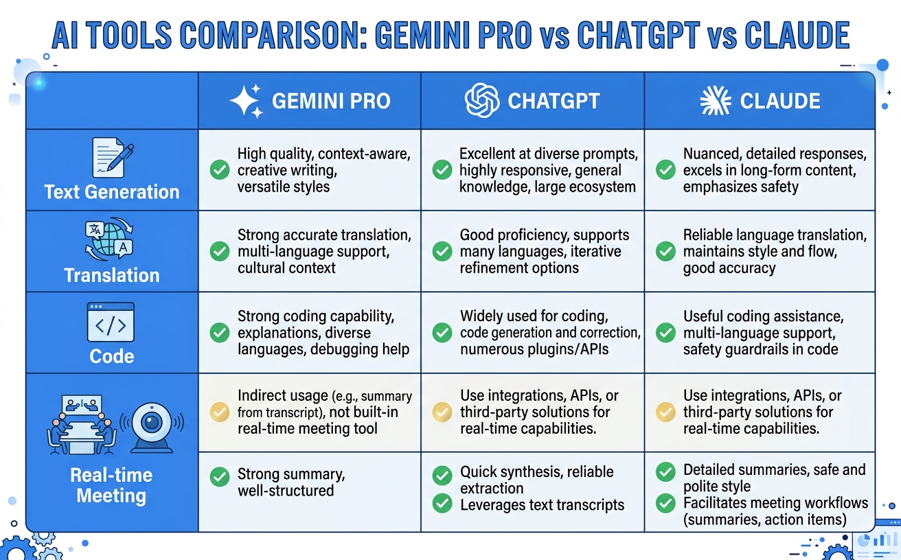 Gemini Proの比較・分析インフォグラフィック|Gemini Pro